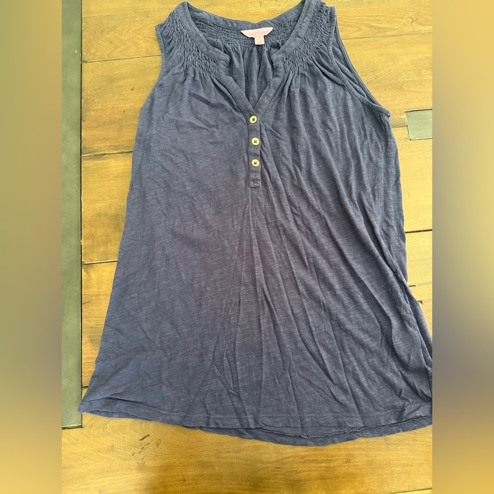 Lilly Pulitzer Navy Essie Sleeveless Tank Top - Picture 4 of 8